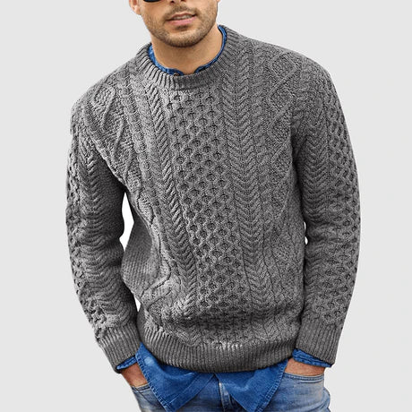 Pull Ras Du Cou Texturé D'hiver Pour Homme | Chaud