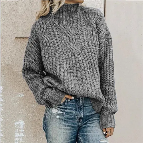 Pull D'hiver Texturé En Tricot Pour Femmes | Chaud