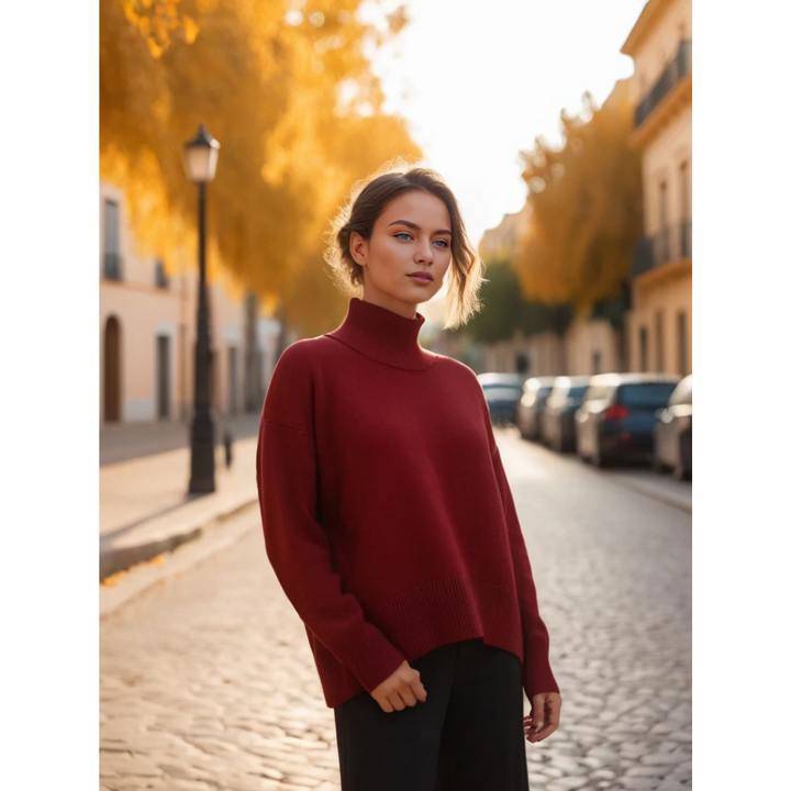 Rubinrota | Pull Surdimensionné À Col Roulé Pour Femme | Hiver