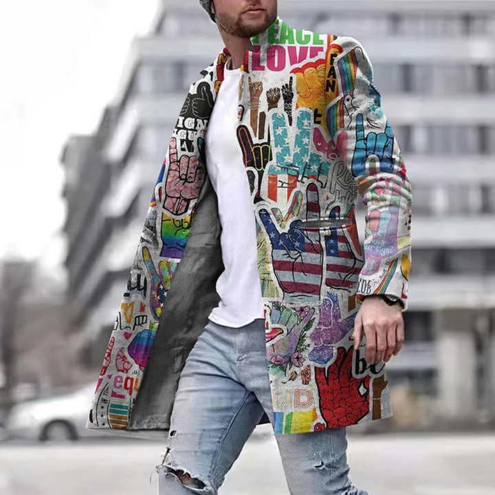 Maximo | Manteau Longues Graphique Homme | Tendance