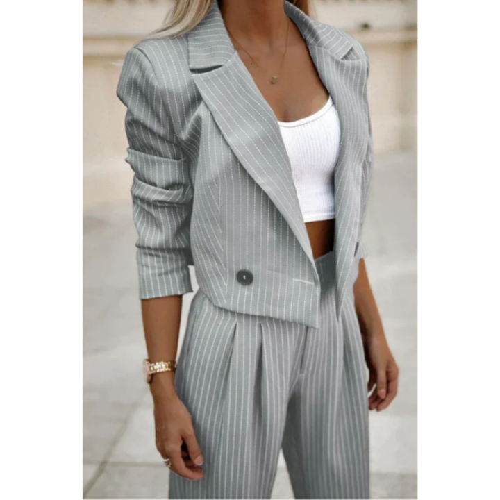 Ensemble Blazer Élégant Et Confortable Et Pantalon Large Pour Femmes | Deux Pièces