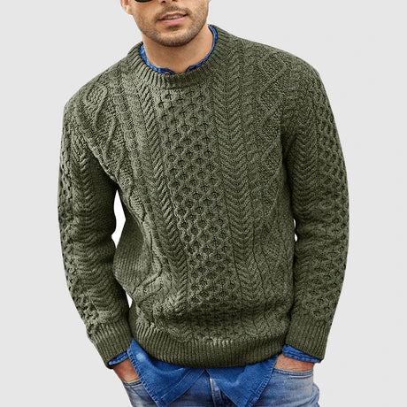 Pull Ras Du Cou Texturé D'hiver Pour Homme | Chaud