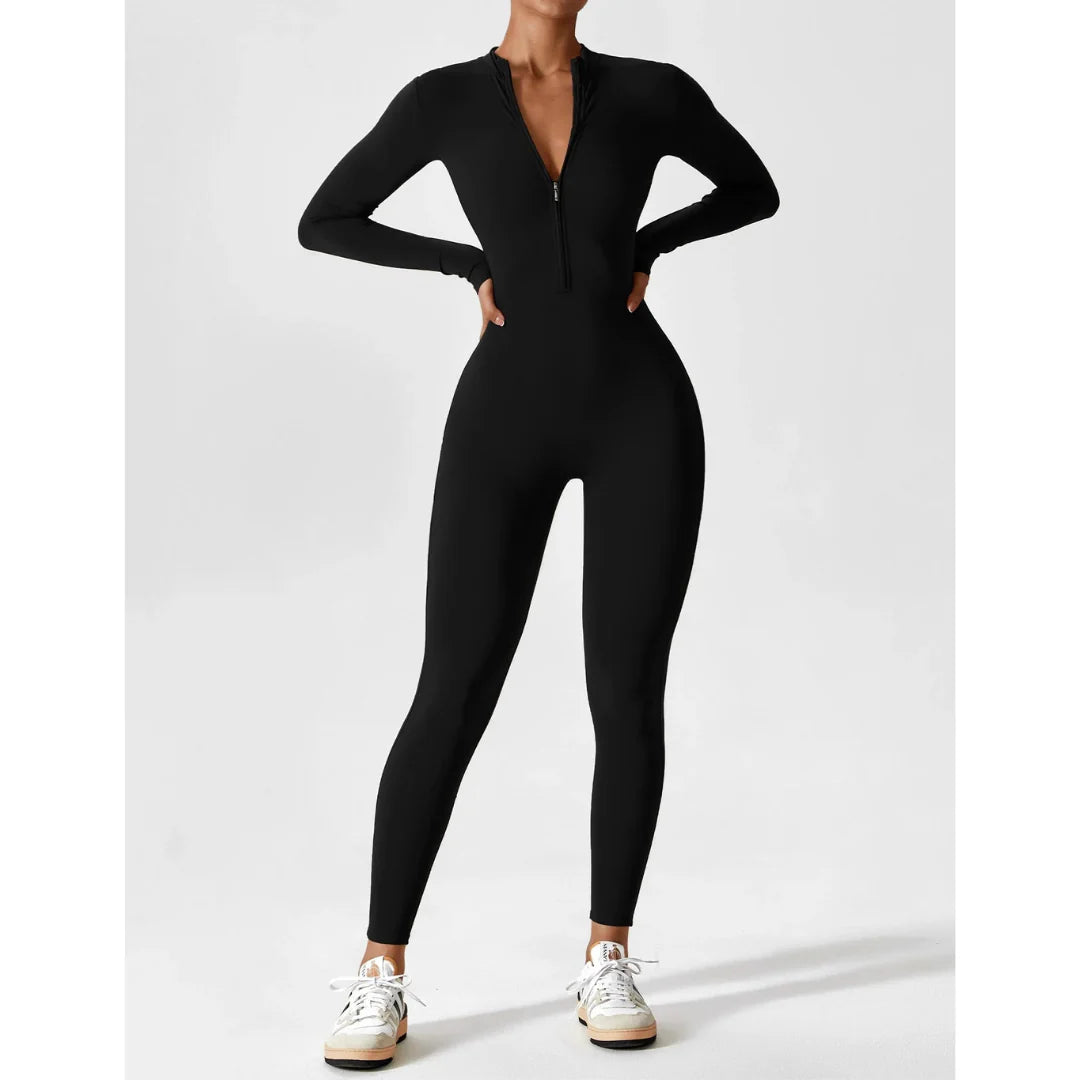 Femme Coupe Slim Manches Longues Jumpsuit | Décolleté En V