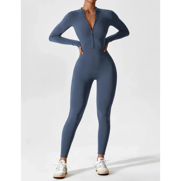 Femme Coupe Slim Manches Longues Jumpsuit | Décolleté En V