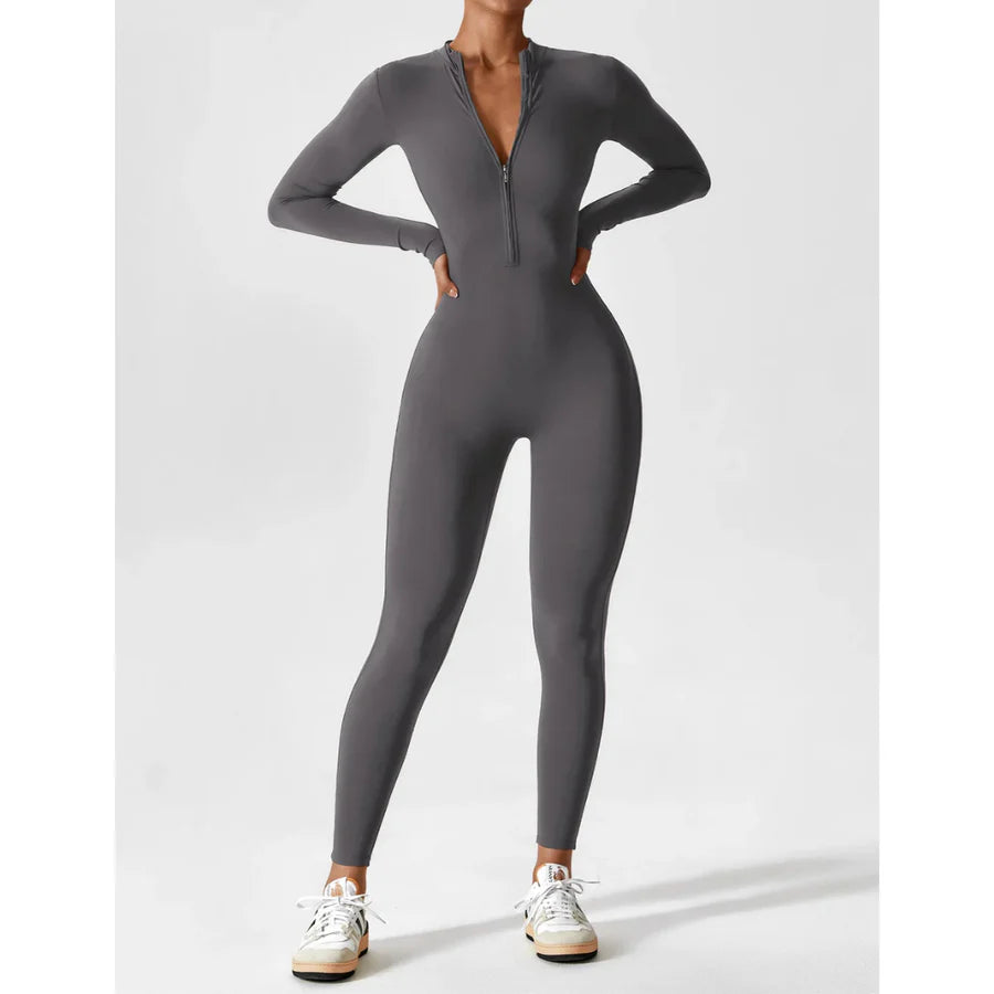 Femme Coupe Slim Manches Longues Jumpsuit | Décolleté En V