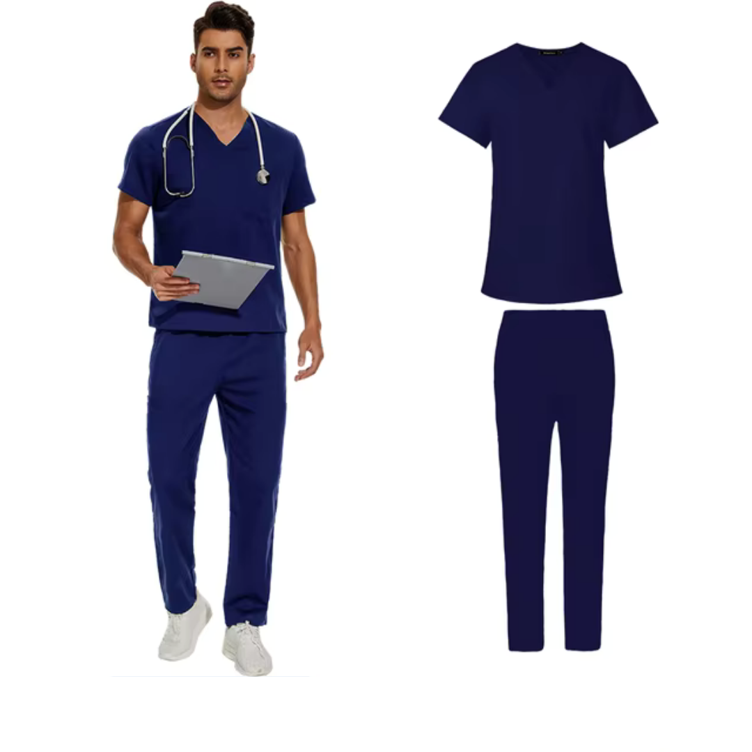 Elkeil | Homme Tunique Ensemble De Médecin Vêtements De Travail | Confortable