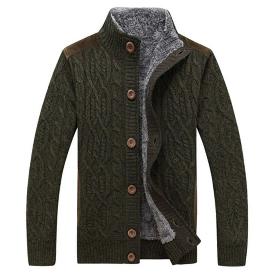 Cardigan Manches Longues Chaud En Tricot Pour Hommes | Hiver