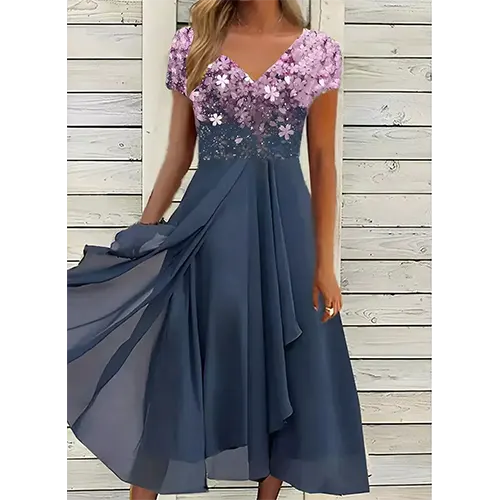 Robe D'invitée De Mariage À Fleurs Chic Pour Femme | Midi