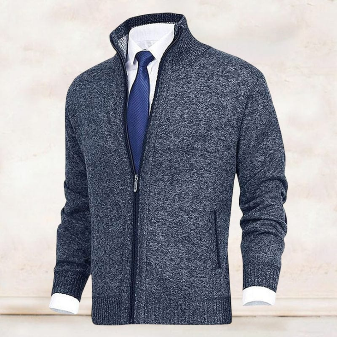 Cardigan D'hiver À Manches Longues Pour Hommes | Fermeture Éclair