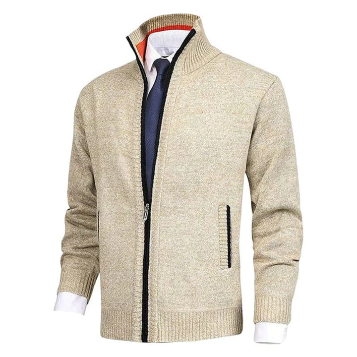 Cardigan D'hiver À Manches Longues Pour Hommes | Fermeture Éclair