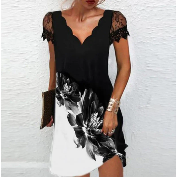 Robe à Fleurs Noire Pour Femme | Mini