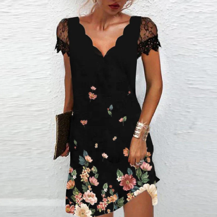 Robe à Fleurs Noire Pour Femme | Mini