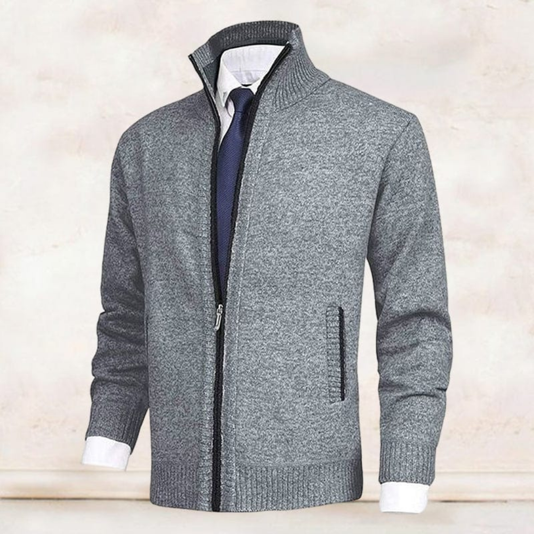 Cardigan D'hiver À Manches Longues Pour Hommes | Fermeture Éclair