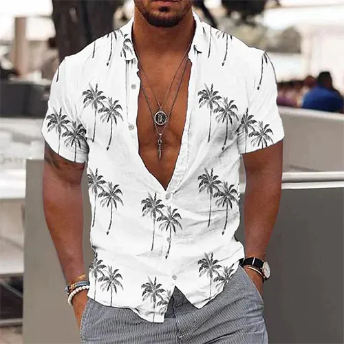 Chemise Hawaïenne D'été Pour Hommes | Manches Courtes