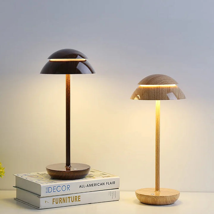 Lampe De Table Led Rechargeable Sans Fil en Bois