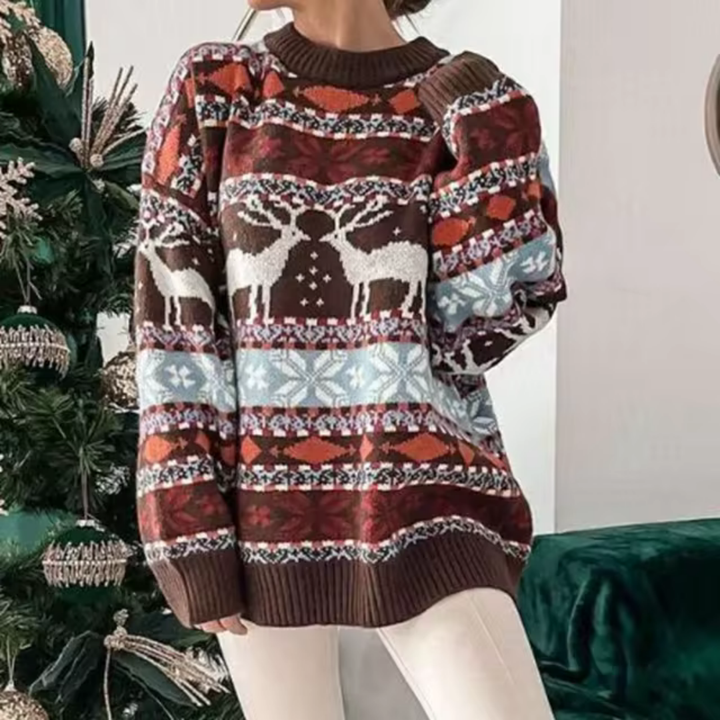 Shumali | Pull De Noël À Manches Longues Surdimensionné Pour Femme | 2024