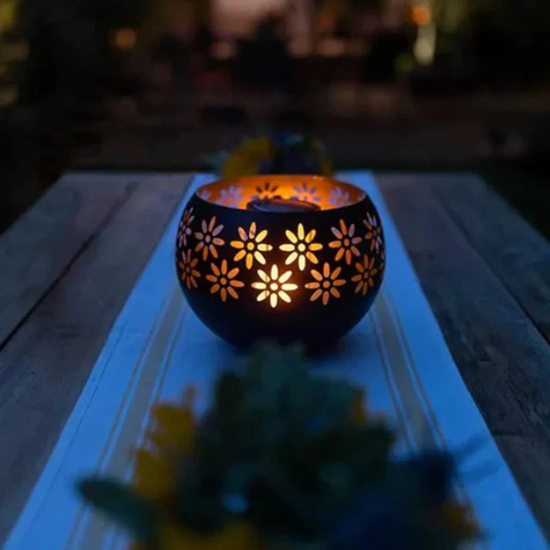 Lampe De Table De Jardin Led en Forme De Fleur Avec Bougie