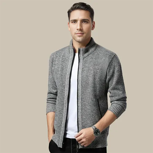 Ahmad | Cardigan À Col Montant Pour Hommes | Chaud