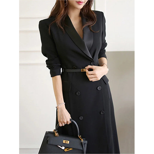 Artemis | Robe Blazer Noir Pour Femme | Maxi