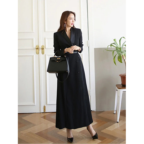 Artemis | Robe Blazer Noir Pour Femme | Maxi