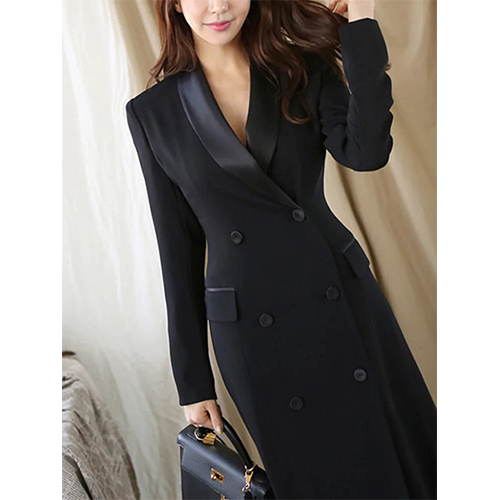 Artemis | Robe Blazer Noir Pour Femme | Maxi