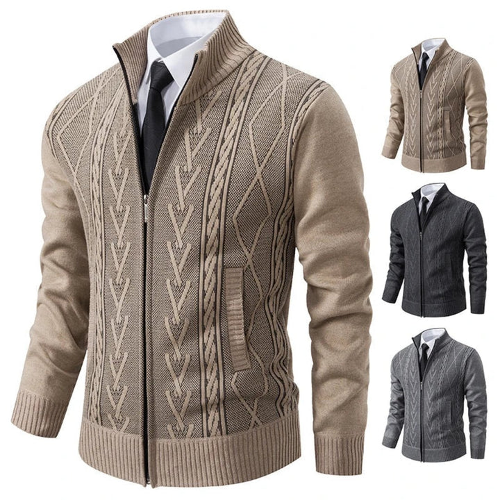 Henson | Homme Cardigan À Fermeture Éclair | Tricoté