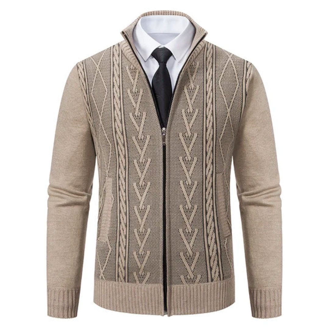 Henson | Homme Cardigan À Fermeture Éclair | Tricoté