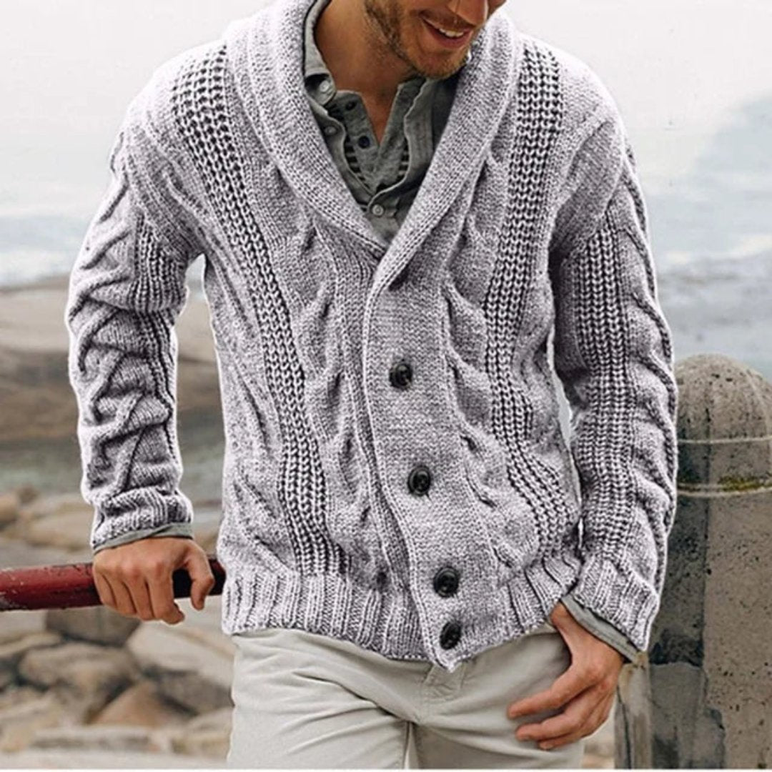 Harizo | Cardigan en Maille Torsadée Pour Homme | Manches Longues