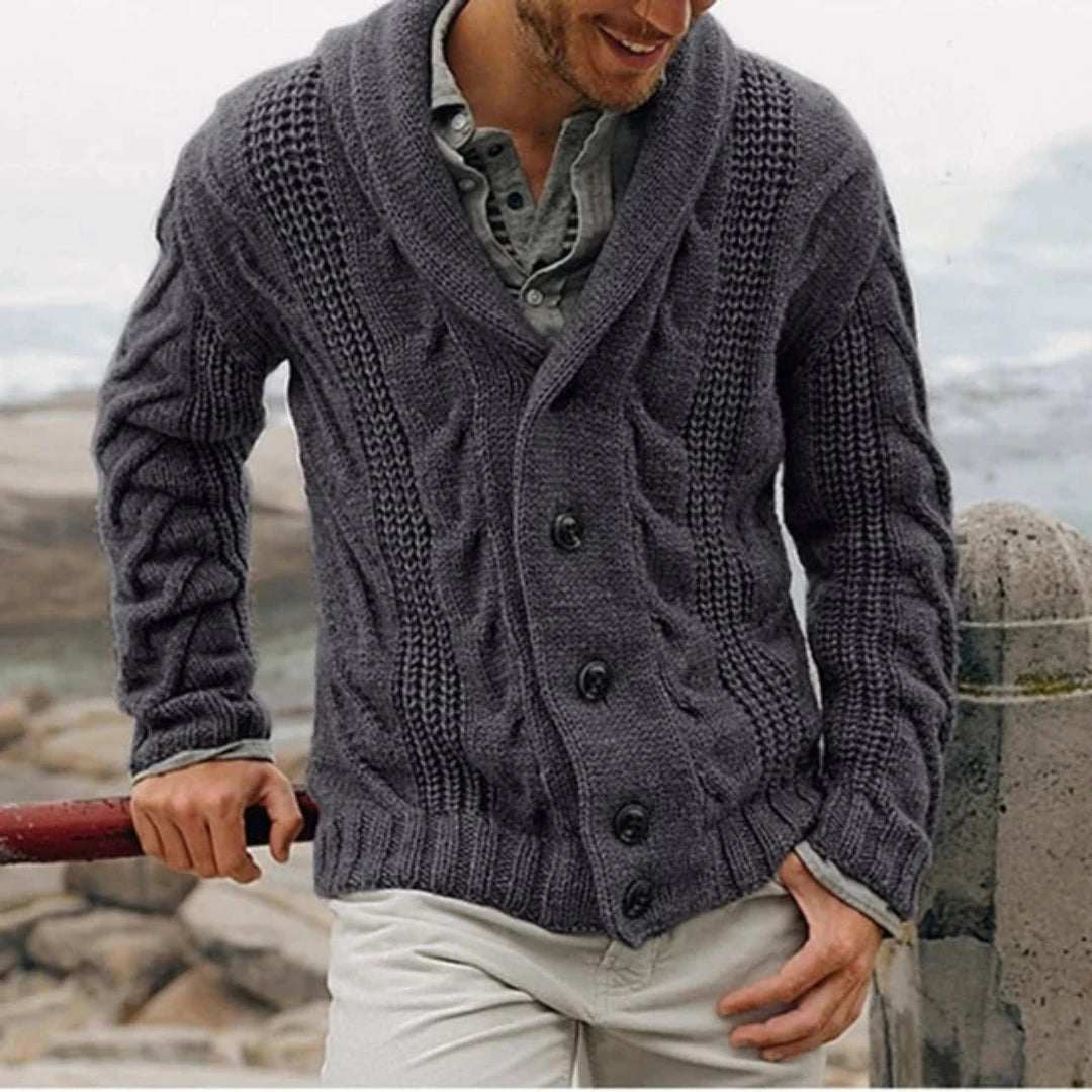 Harizo | Cardigan en Maille Torsadée Pour Homme | Manches Longues