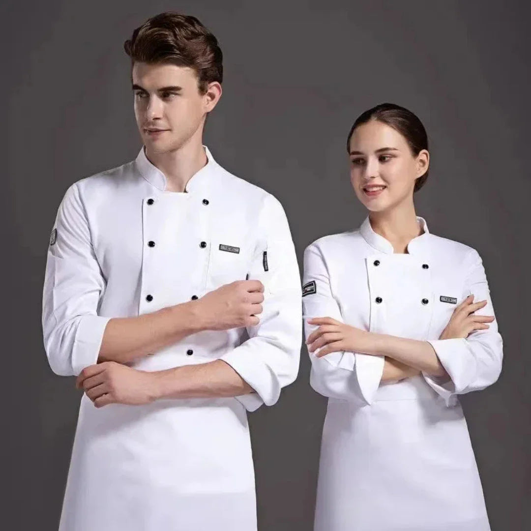 Stivema | Uniforme De Cuisine Asymétrique Unisexe | Vêtements De Travail