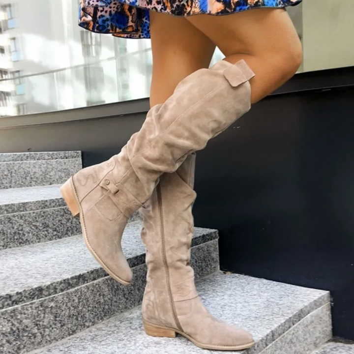 Dolores | Femme Bottes à la mode et robustes | Beige