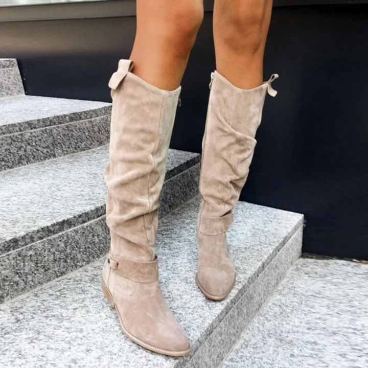 Dolores | Femme Bottes à la mode et robustes | Beige