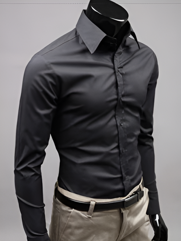 Chemise Formelle Ajustée Pour Hommes | Manches Longues