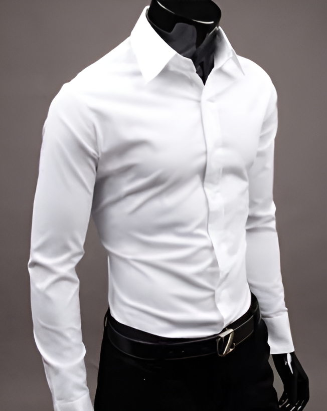 Chemise Formelle Ajustée Pour Hommes | Manches Longues