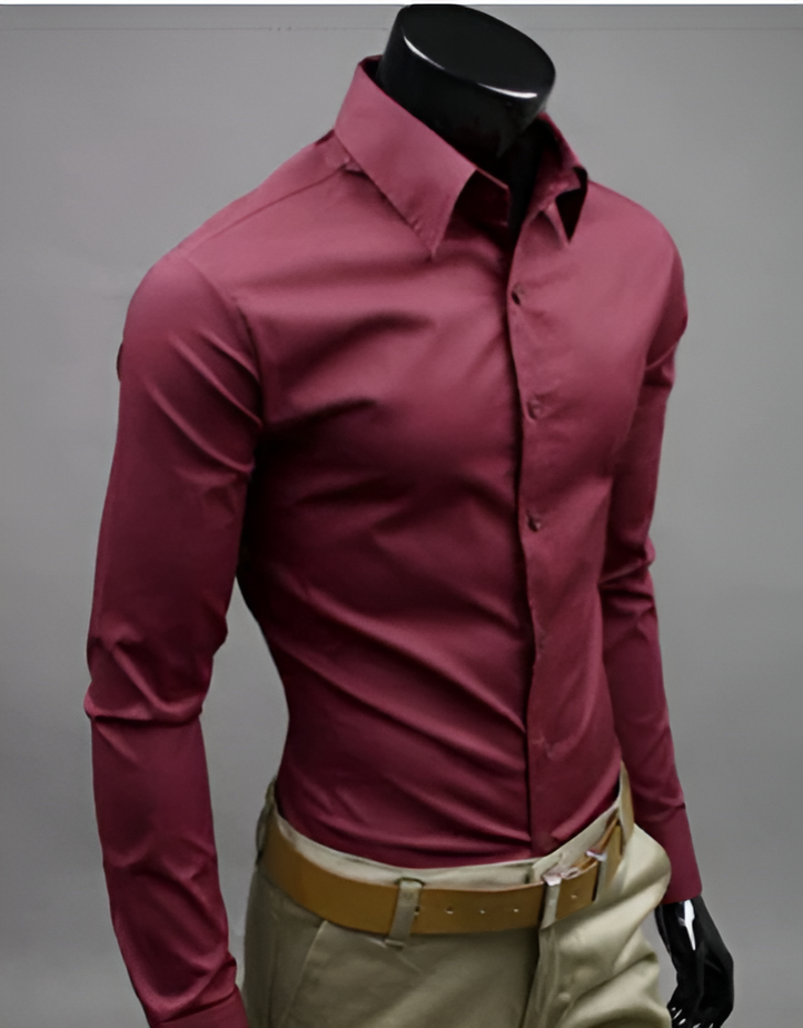 Chemise Formelle Ajustée Pour Hommes | Manches Longues