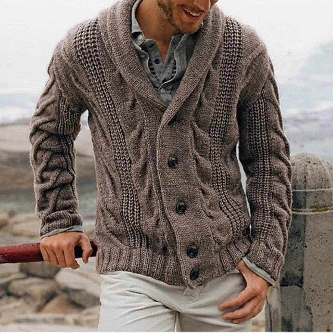 Harizo | Cardigan en Maille Torsadée Pour Homme | Manches Longues