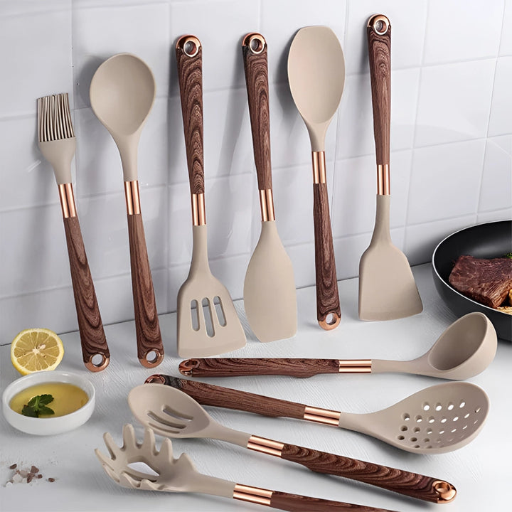 Set D'ustensiles De Cuisine Anti-adhésifs En Silicone