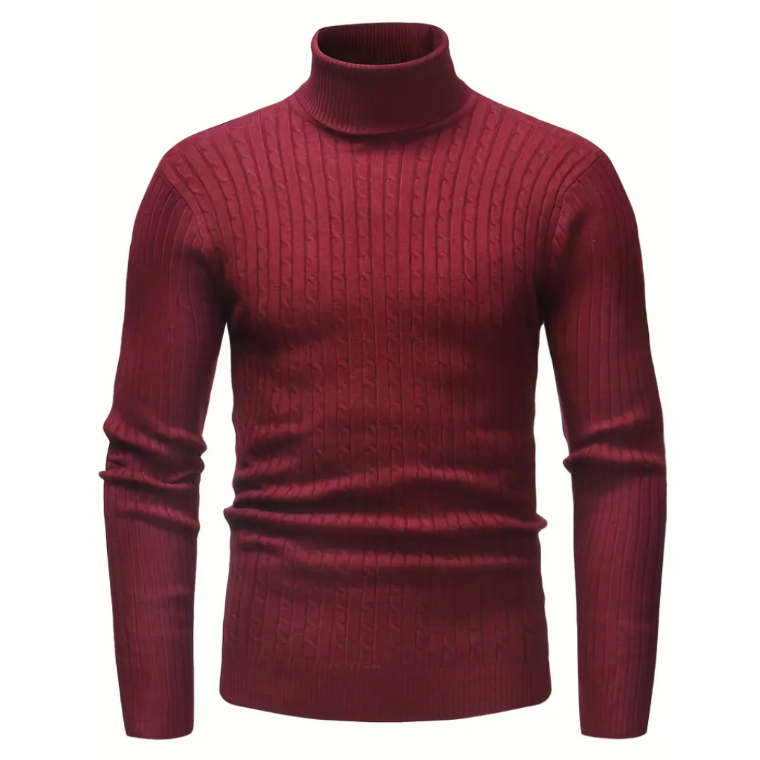 Balaj | Hommes Tricot Col Roulé Chaud | Manches Longues