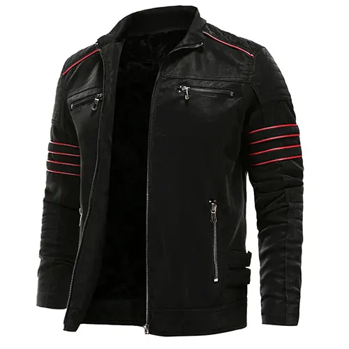 Vhon | Veste Courte De Motard Pour Hommes | Noir