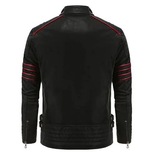 Vhon | Veste Courte De Motard Pour Hommes | Noir