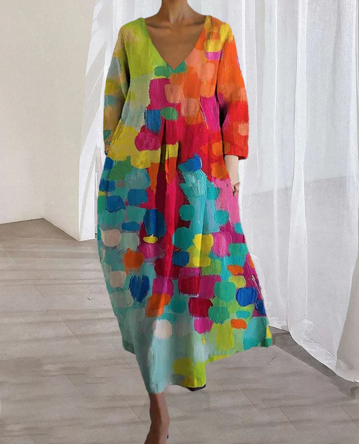 Sabrina | Femme Robe imprimée multicolore | Multicolore