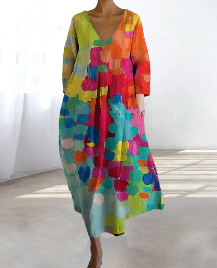 Sabrina | Femme Robe imprimée multicolore | Multicolore