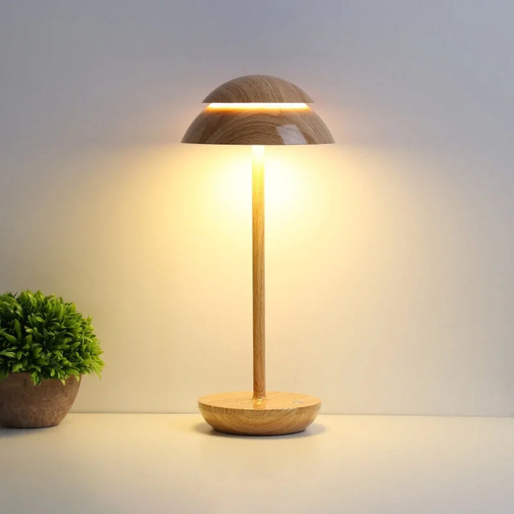 Lampe De Table Led Rechargeable Sans Fil en Bois