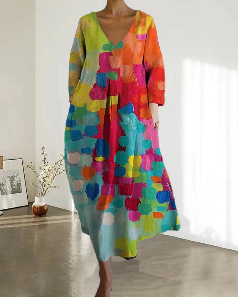 Sabrina | Femme Robe imprimée multicolore | Multicolore