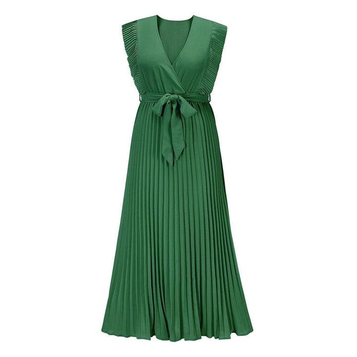 Maya | Vert Bohème Robe femme avec col en V