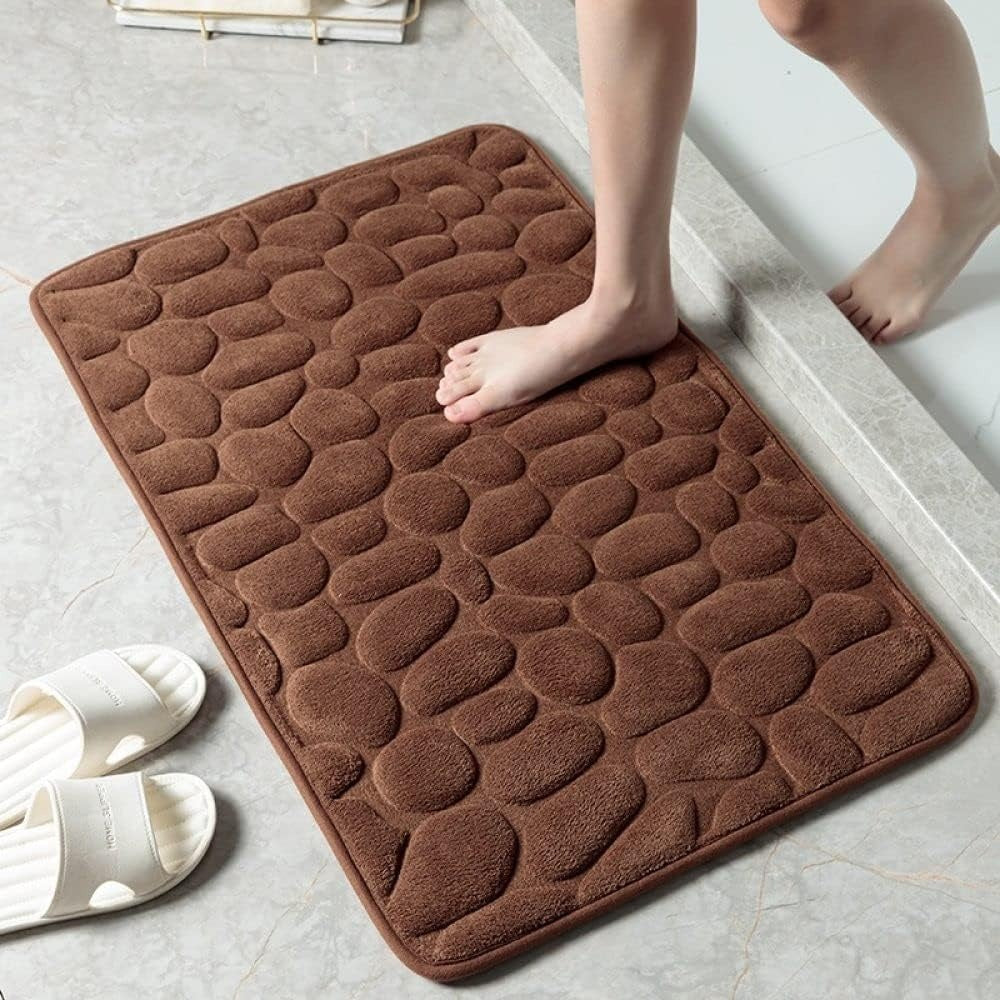 Tapis De Bain Antidérapant Lavable Cobblestone Gaufré