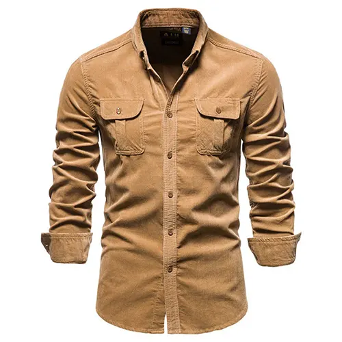 Kayden | Chemise Décontractée À Manches Longues Pour Homme | Poche Poitrine