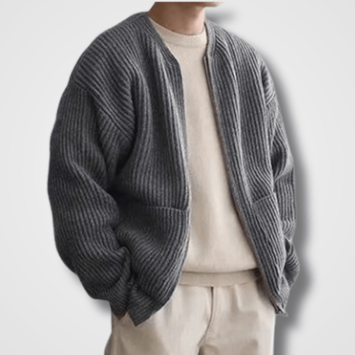 Hommes Zip Manches Longues Chaud Cardigan | Tricot