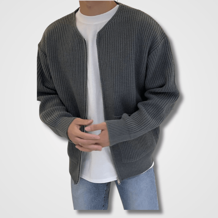 Hommes Zip Manches Longues Chaud Cardigan | Tricot