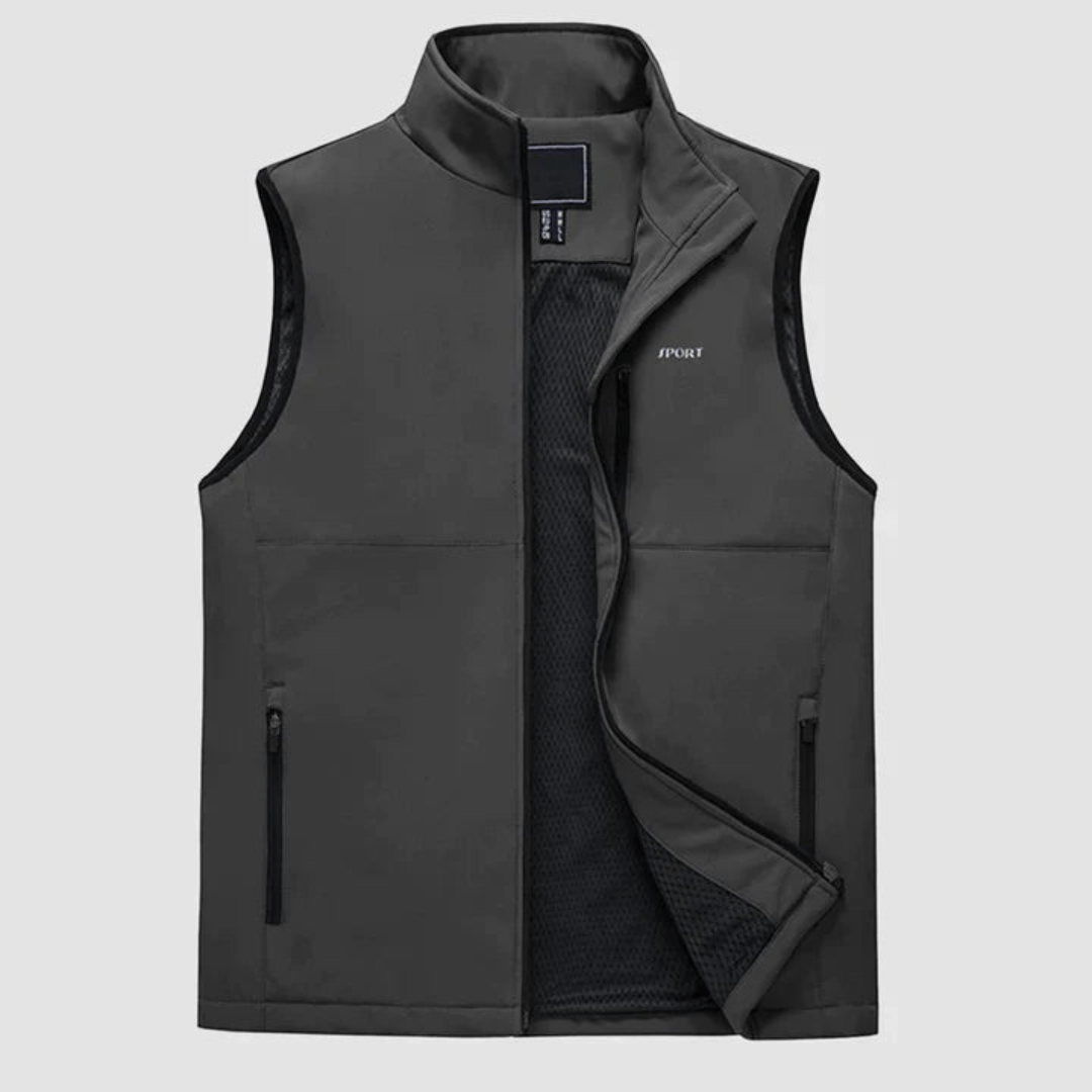 Gilet Imperméable Sans Manches Pour Hommes | Fermeture À Glissière